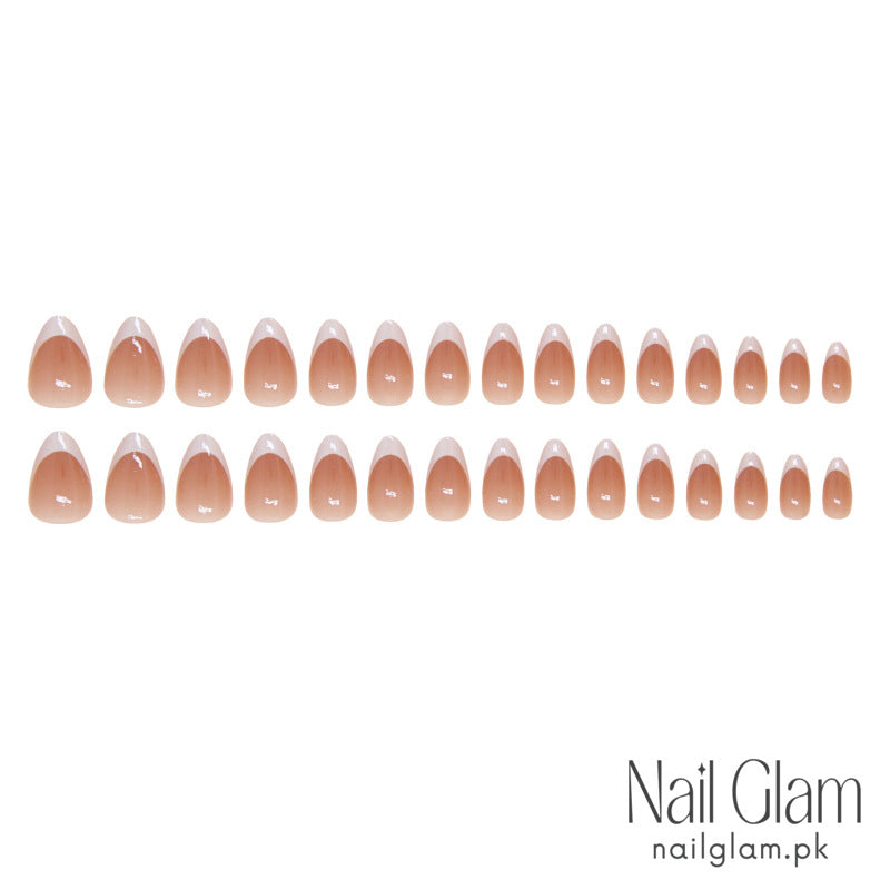 Nail Glam 118 - Barely French Press-On Nails (24Pcs) - Nail Kit Included