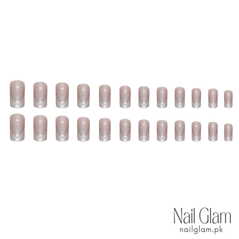 Pearlescent Shine Press-On Nails (24 Pcs) - Nail Kit Included