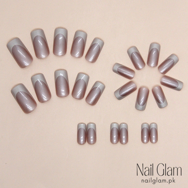 Pearlescent Shine Press-On Nails (24 Pcs) - Nail Kit Included