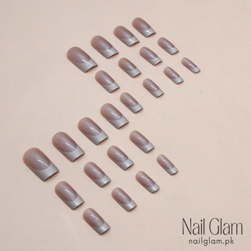 Pearlescent Shine Press-On Nails (24 Pcs) - Nail Kit Included