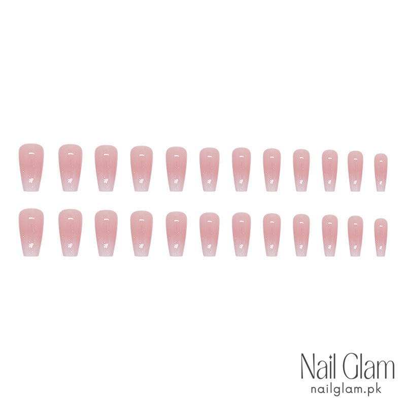 Soft Pink Ombre Press-On Nails(24 Pcs) - Nail Kit Included