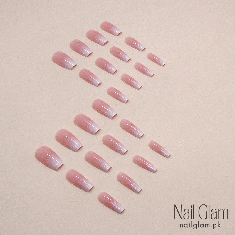 Soft Pink Ombre Press-On Nails(24 Pcs) - Nail Kit Included