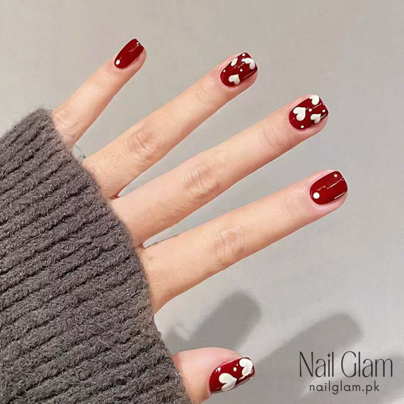 Heart & Dot Accents (24 Pcs) - Nail Kit Included