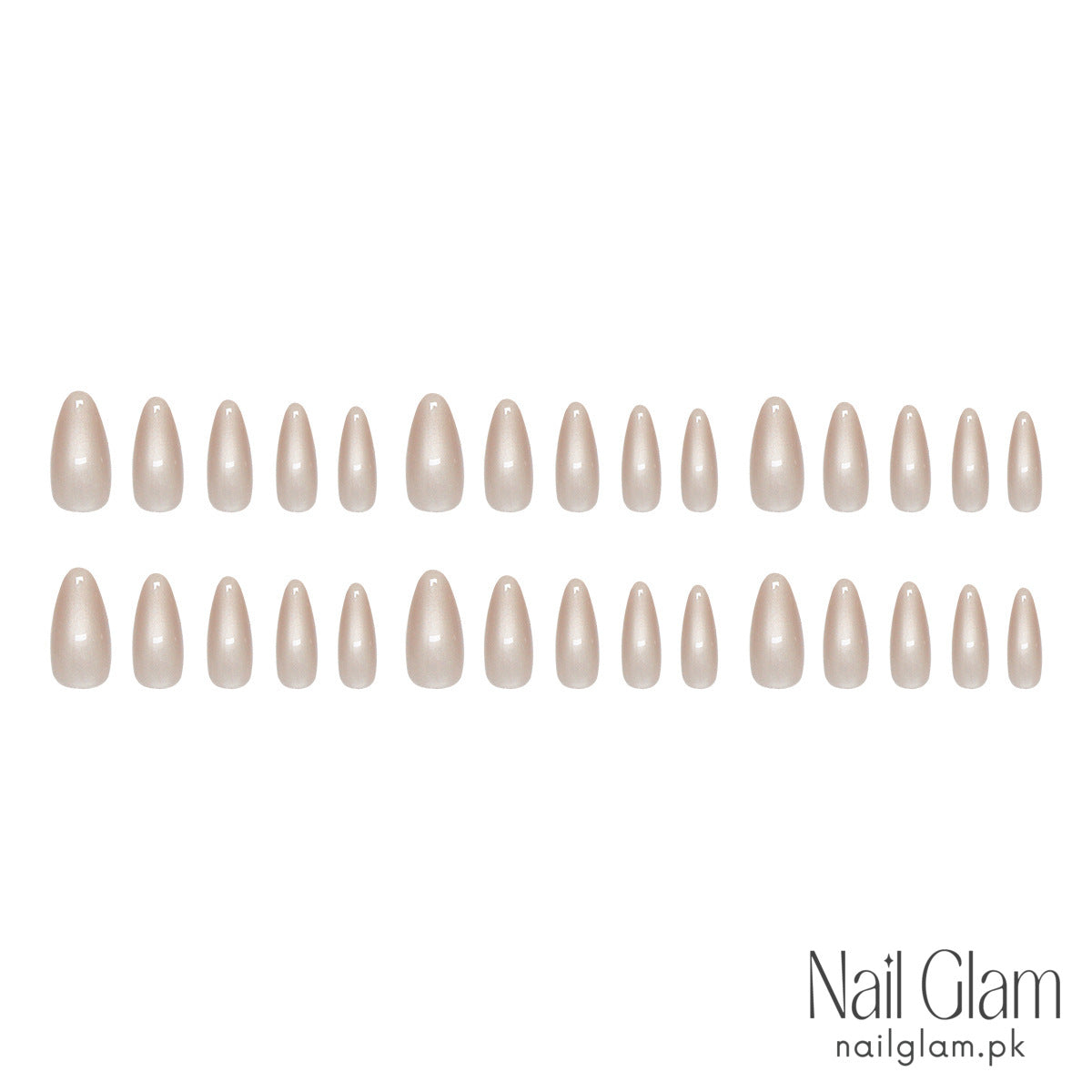 Elegant Pearl Press-On Nails (30 Pcs) - Nail Kit Included