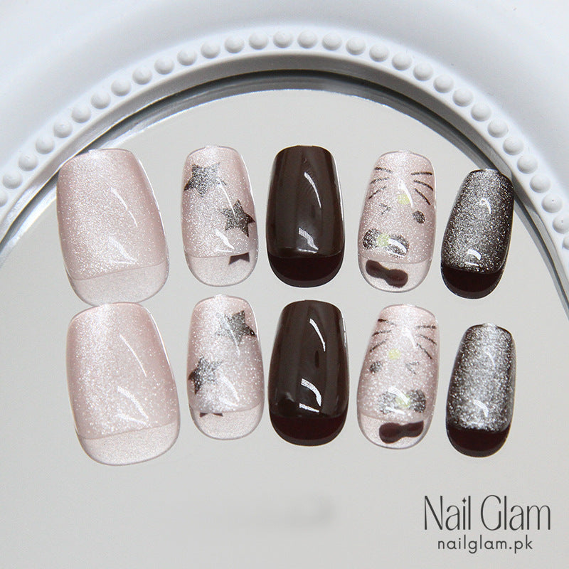 Starry Glitter Press-On Nails (24Pcs) - Nail Kit Included