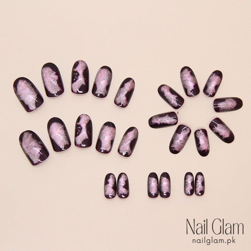 Plum Fantasy Press-On Nails (24Pcs) - Nail Kit Included
