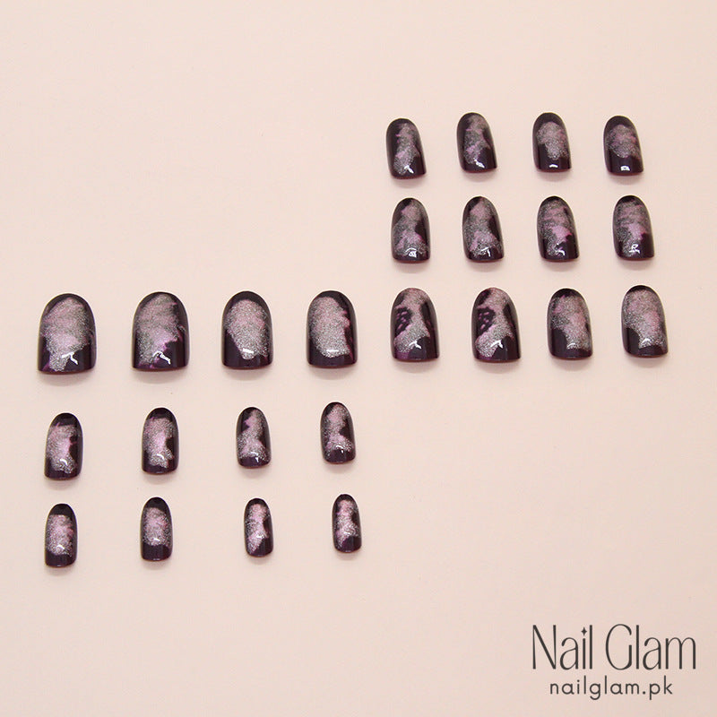 Plum Fantasy Press-On Nails (24Pcs) - Nail Kit Included