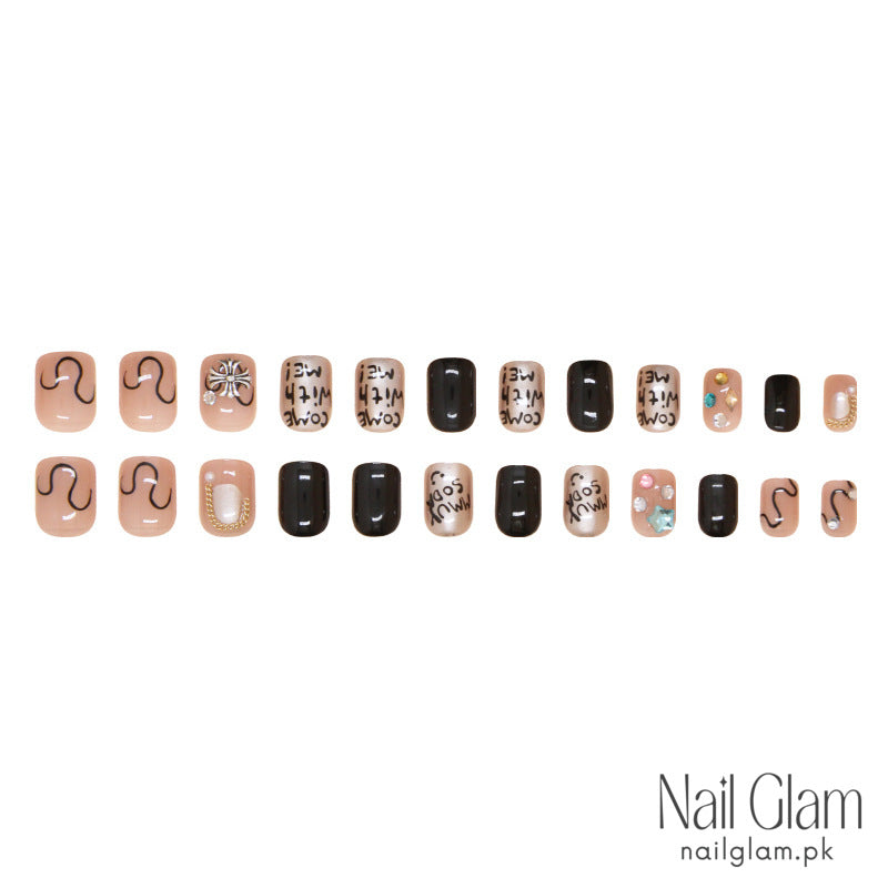 Gemini Glam Press-On Nails (24Pcs) - Nail Kit Included