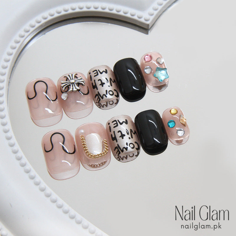 Gemini Glam Press-On Nails (24Pcs) - Nail Kit Included