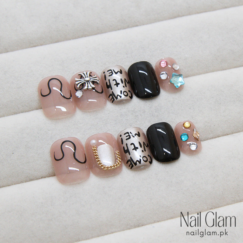 Gemini Glam Press-On Nails (24Pcs) - Nail Kit Included