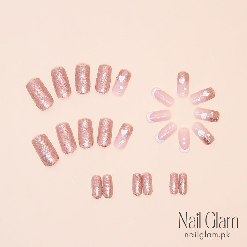 Heartfelt Sparkle (24Pcs) - Nail Kit Included