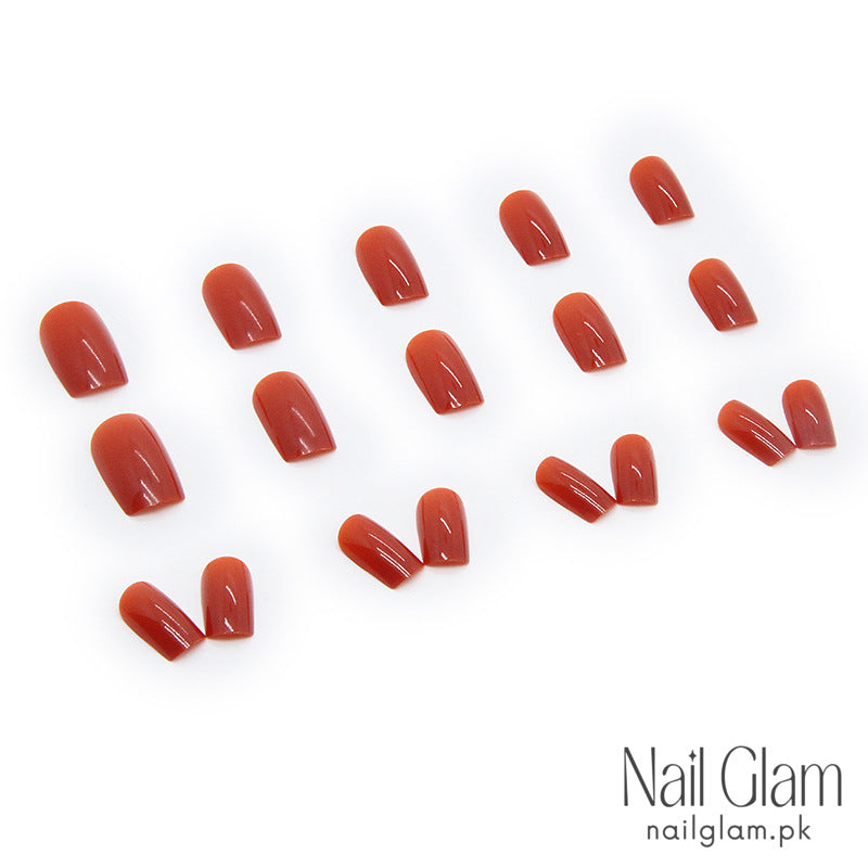 Statement Orange Press-On Nails (24Pcs) - Nail Kit Included