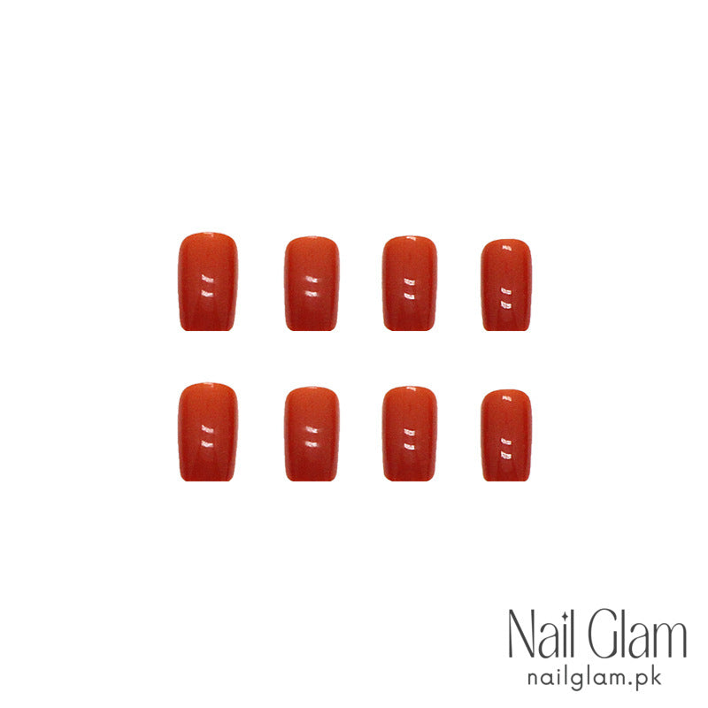 Statement Orange Press-On Nails (24Pcs) - Nail Kit Included