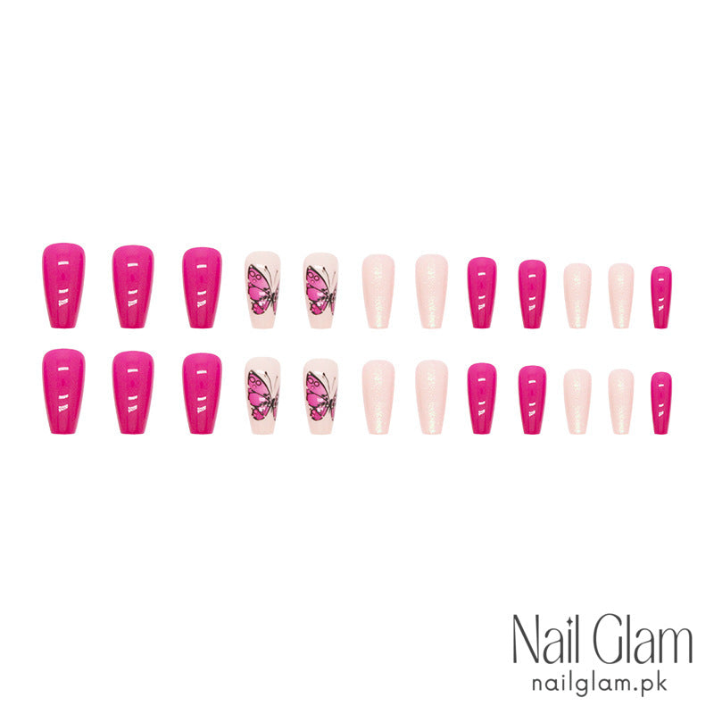 Butterfly Whimsy (24Pcs) - Nail Kit Included