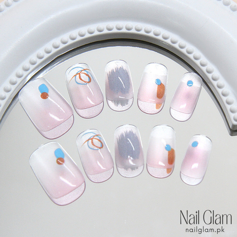 Abstract Art Press-On Nails (24Pcs) - Nail Kit Included