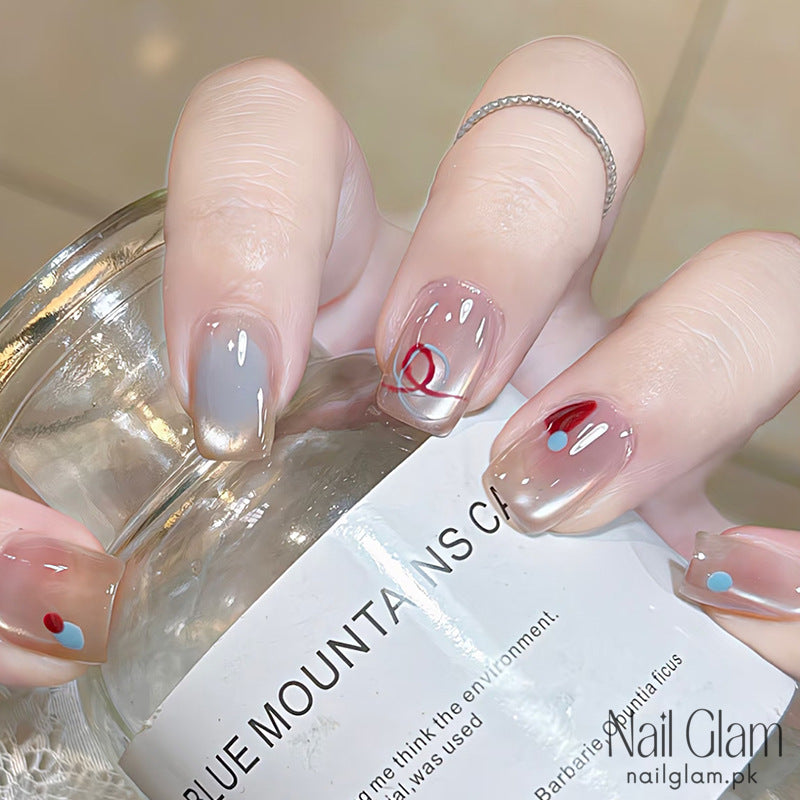 Abstract Art Press-On Nails (24Pcs) - Nail Kit Included