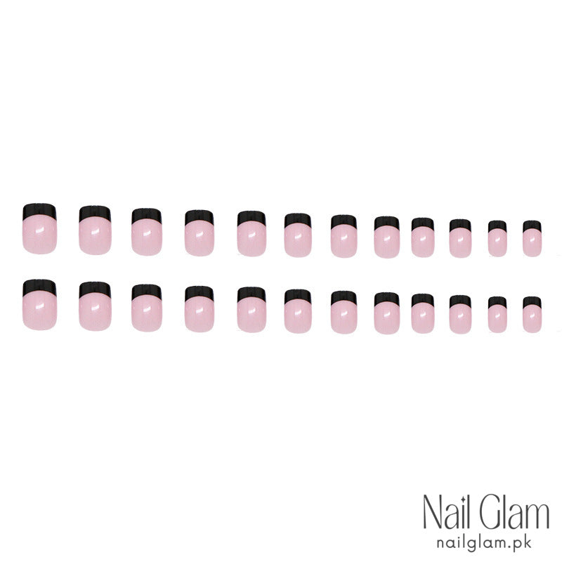 Black French Tip Twist (24Pcs) - Nail Kit Included