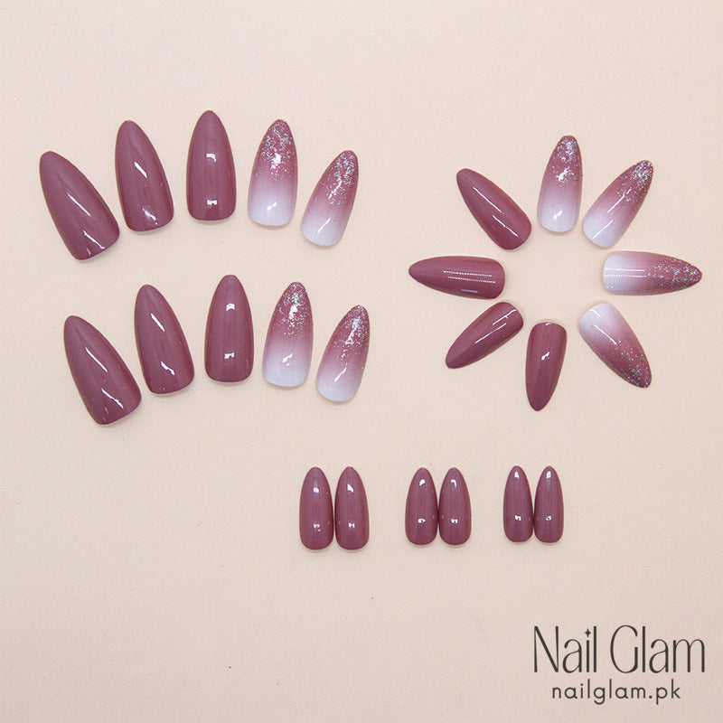 Grape Hues Press-On Nails (24Pcs) - Nail Kit Included