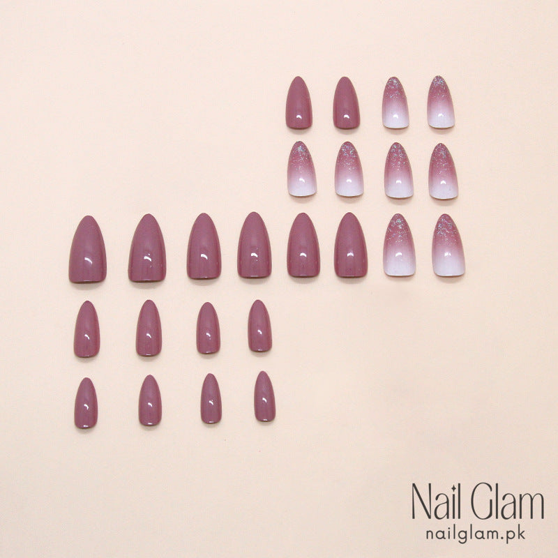 Grape Hues Press-On Nails (24Pcs) - Nail Kit Included