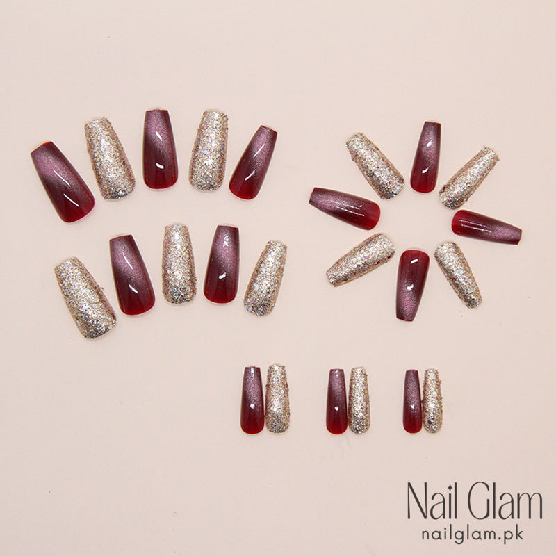 Deep Ruby Red Press-On Nails (24Pcs) - Nail Kit Included