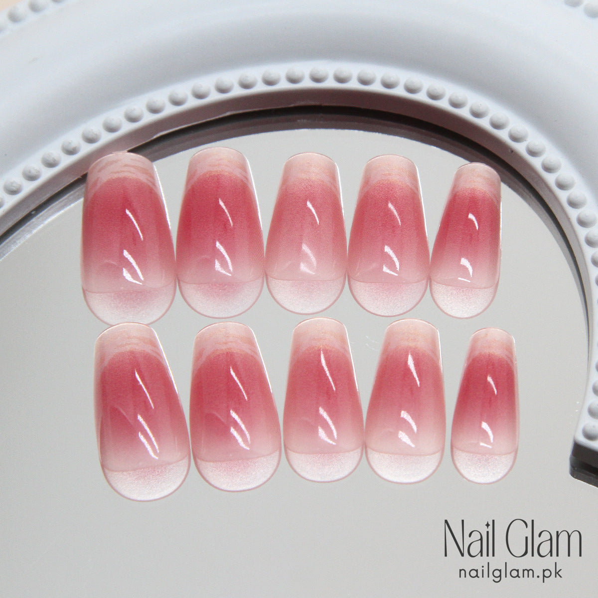 Fine Glitter Weaving French (24Pcs) - Nail Kit Included