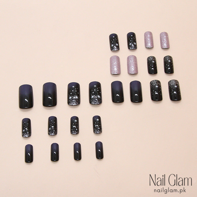 Starry Night Allure (24Pcs) - Nail Kit Included