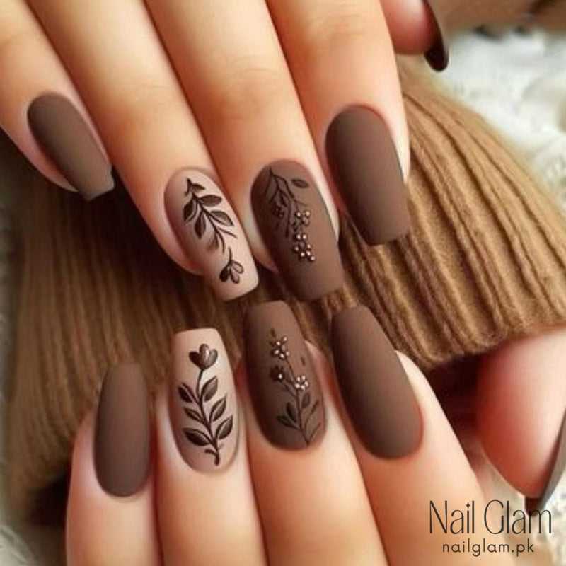 Autumnal Charm Press-On Nails (24Pcs) - Nail Kit Included