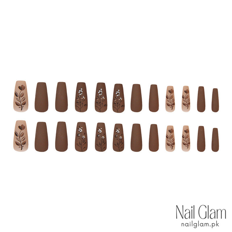 Autumnal Charm Press-On Nails (24Pcs) - Nail Kit Included