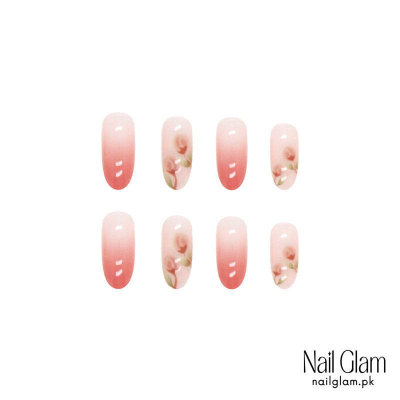 Rose Fade Floral (24Pcs) - Nail Kit Included