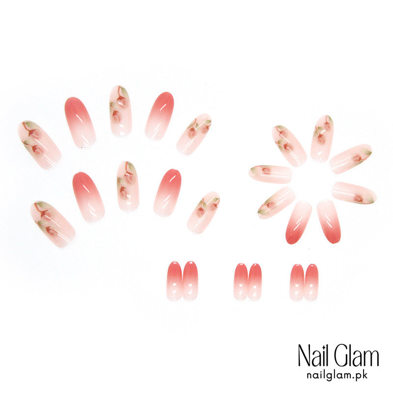 Rose Fade Floral (24Pcs) - Nail Kit Included
