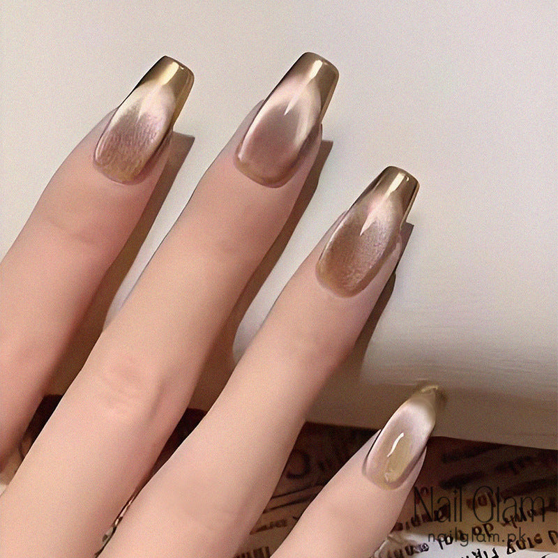 Golden Mocha Shine (24Pcs) - Nail Kit Included