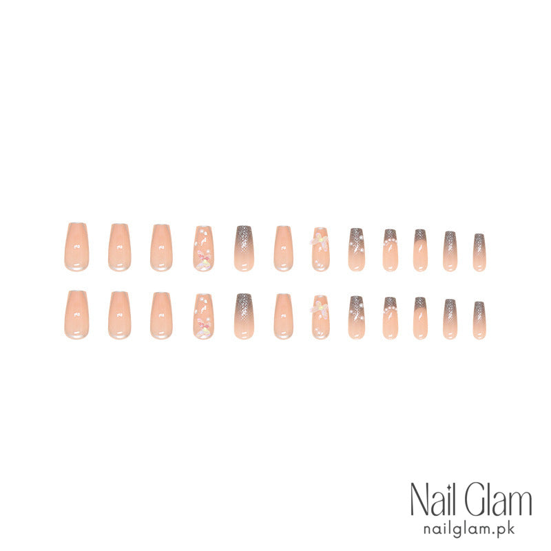 Pearl Butterfly Coffin (24Pcs) - Nail Kit Included