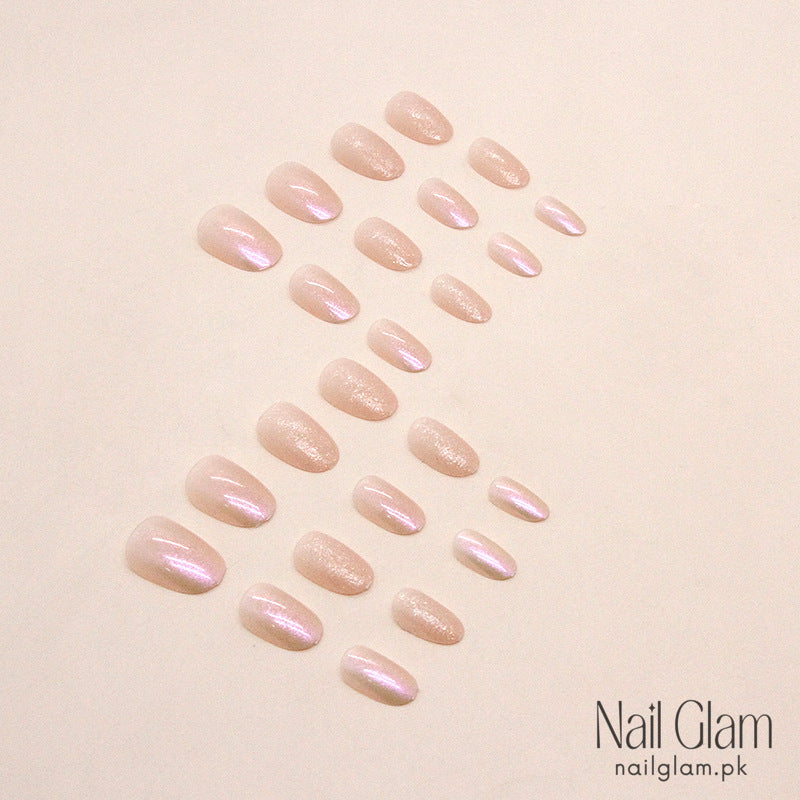 Gentle Glitter Oval (24Pcs) - Nail Kit Included