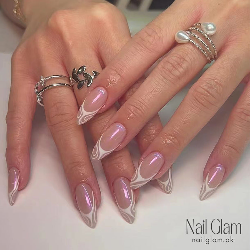 French Aurora Press-On Nails (24Pcs) - Nail Kit Included