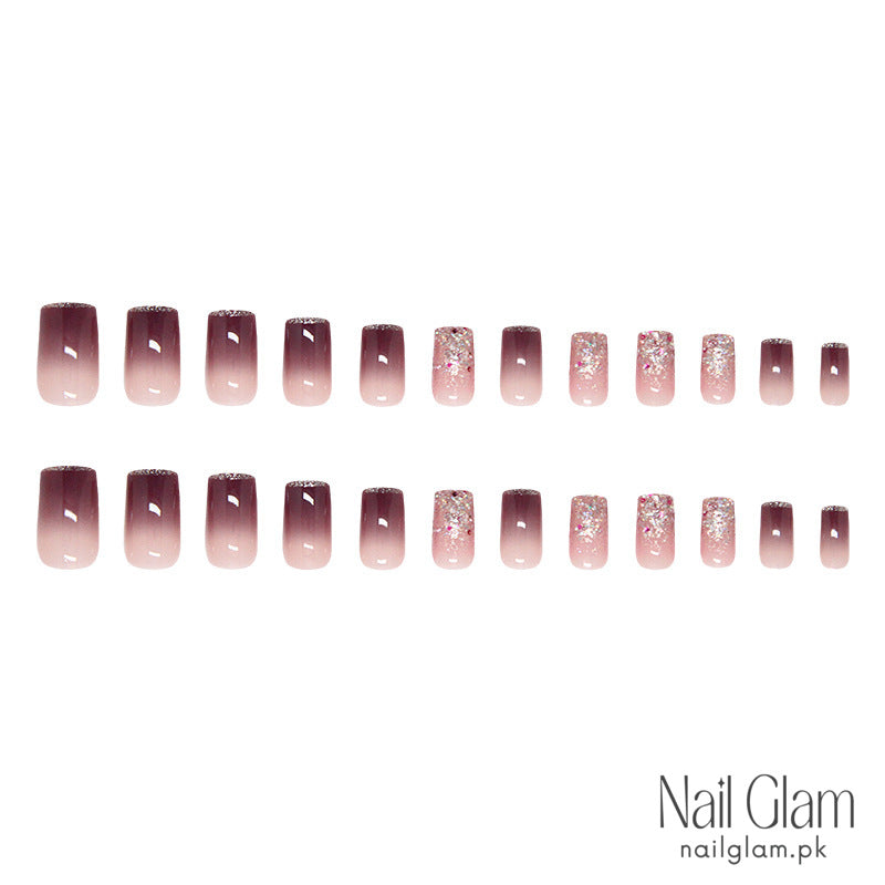 Elegant Purple Gradient (24Pcs) - Nail Kit Included