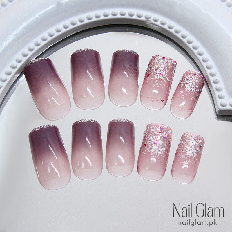 Elegant Purple Gradient (24Pcs) - Nail Kit Included