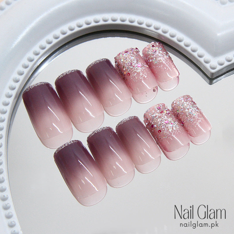 Elegant Purple Gradient (24Pcs) - Nail Kit Included