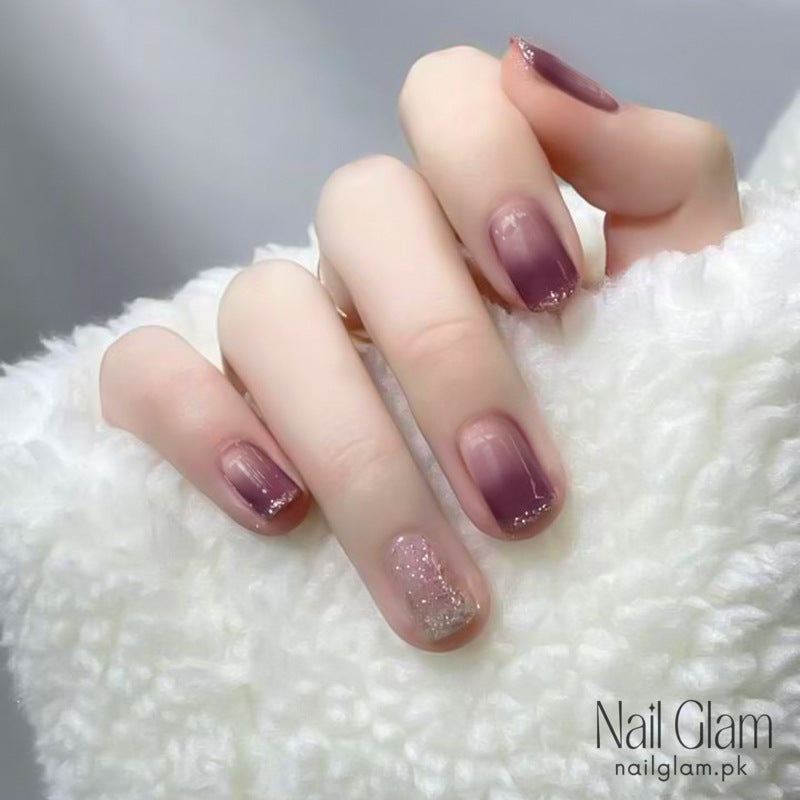 Elegant Purple Gradient (24Pcs) - Nail Kit Included