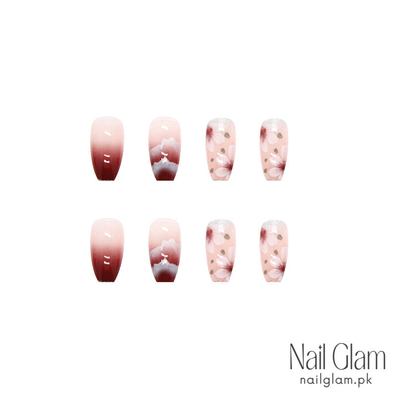 Blooming Elegance (24Pcs) - Nail Kit Included