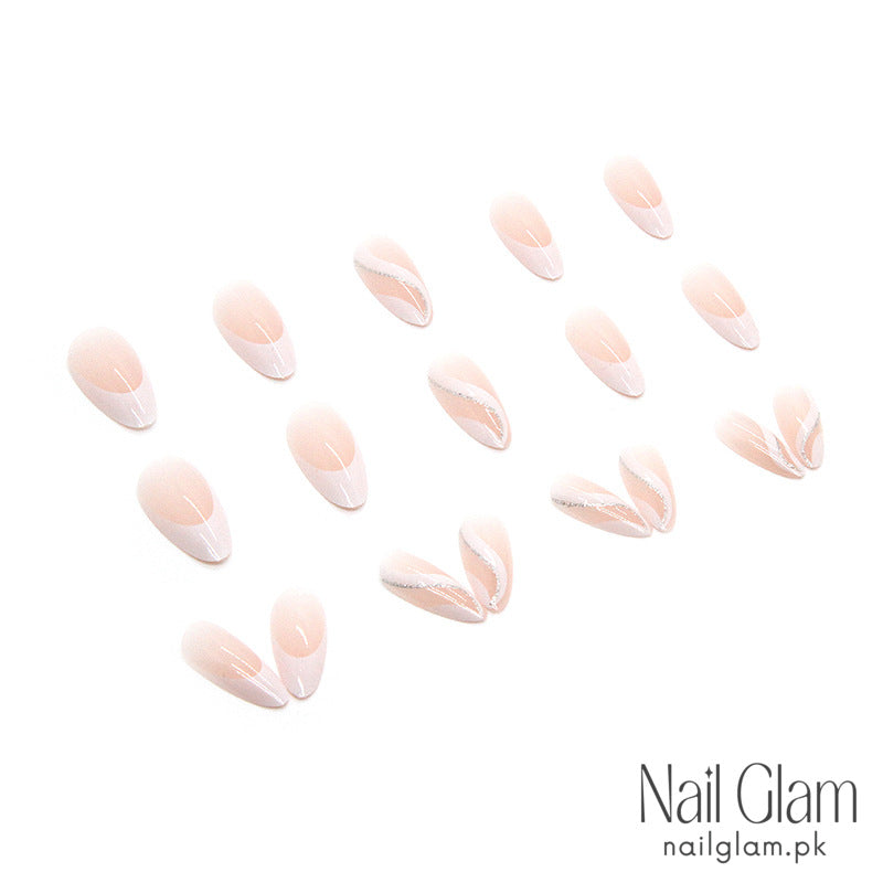 Elegant White Curve (24Pcs) - Nail Kit Included
