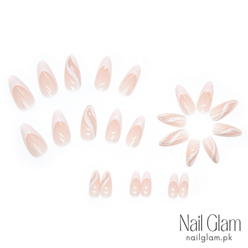 Elegant White Curve (24Pcs) - Nail Kit Included