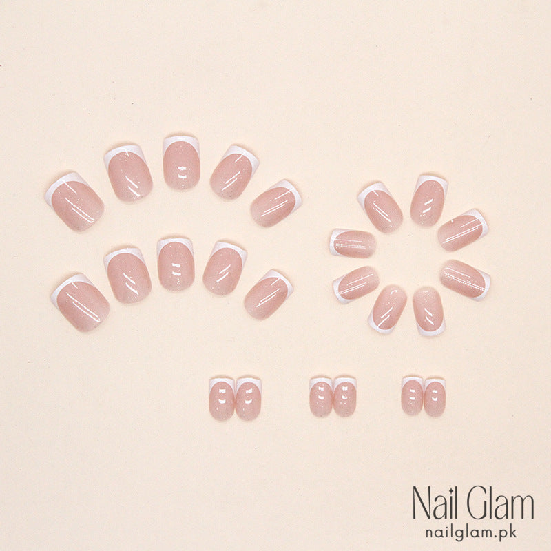 Elegant Square French Tip (24Pcs) - Nail Kit Included