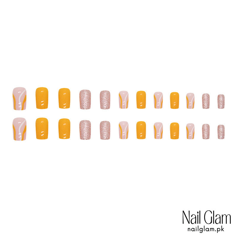 Sunshine Sparkle (24Pcs) - Nail Kit Included
