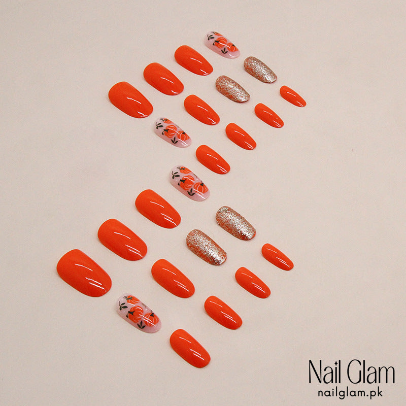 Sunset Blooms (24Pcs) - Nail Kit Included