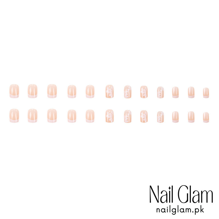 Press-On Nails with a Nature-Inspired Design (24Pcs) - Application Kit Included