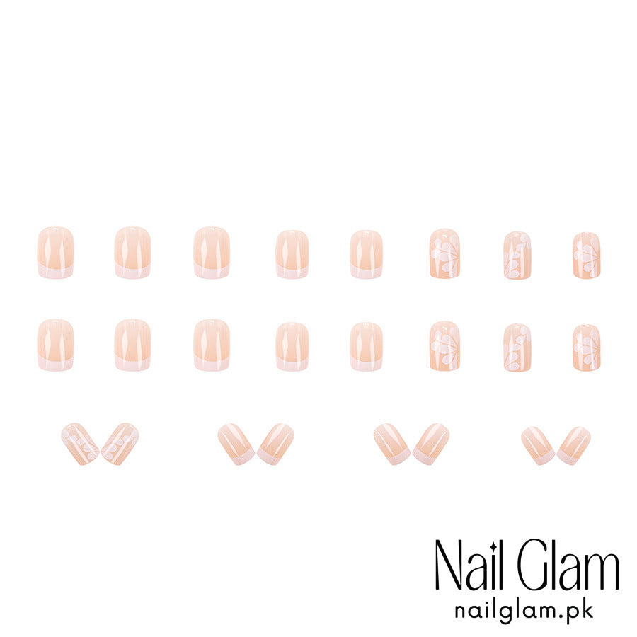 Press-On Nails with a Nature-Inspired Design (24Pcs) - Application Kit Included