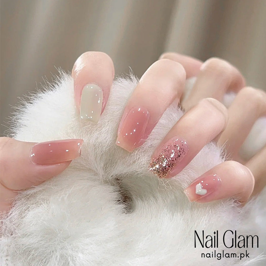 Gentle Blossom Press-On Nails (24Pcs) - Application Kit Included