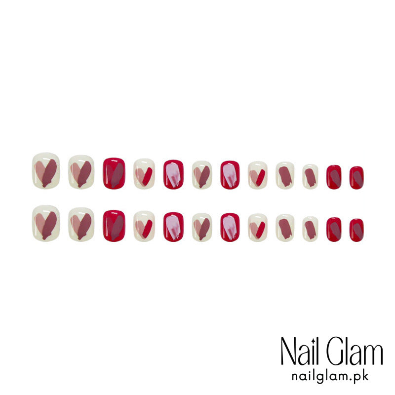 Press-On Nails with a Passionate Flair (24Pcs) - Application Kit Included