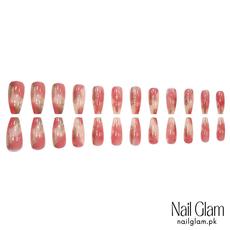 Pink Opulence Press-On Nails (24Pcs) - Application Kit Included