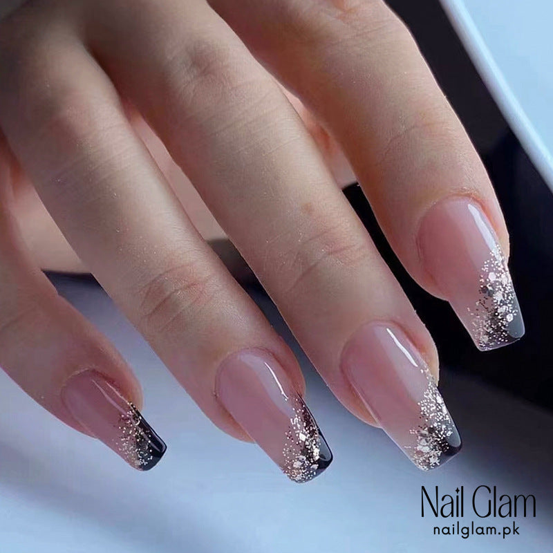 Nail Glam 407 - Glittering Gradient (24Pcs) - Application Kit Included